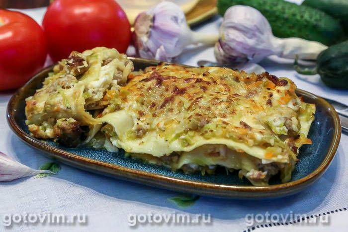Лазанья з фаршем і кабачками. Фотографія рецепта