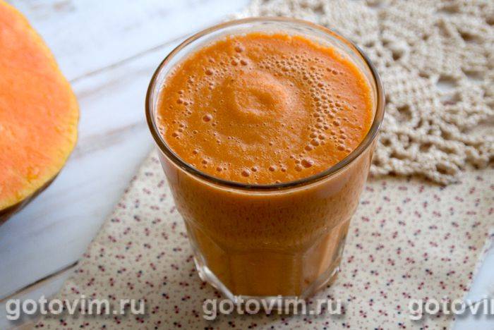 Смузі з гарбуза з бананом і бататом. Фотографія рецепта