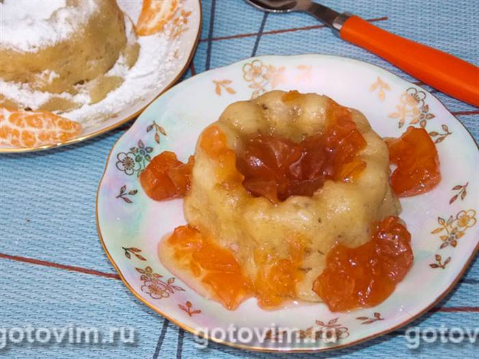 Банановий пудинг у мікрохвильовці. Фотографія рецепта