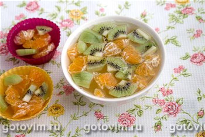 Імбирно-лимонне желе з фруктами (на агарі)