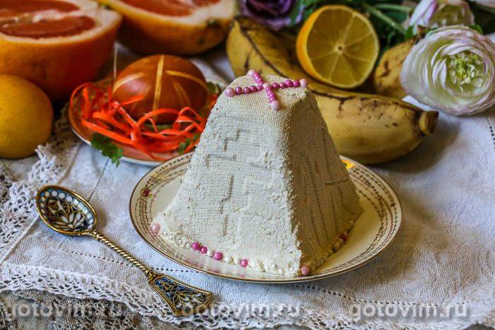 Сирна паска з банановим кремом. Фотографія рецепта